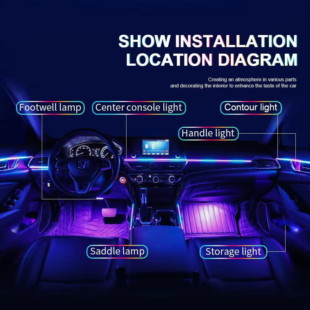 Premium Acrylic Neon LED Car Lights